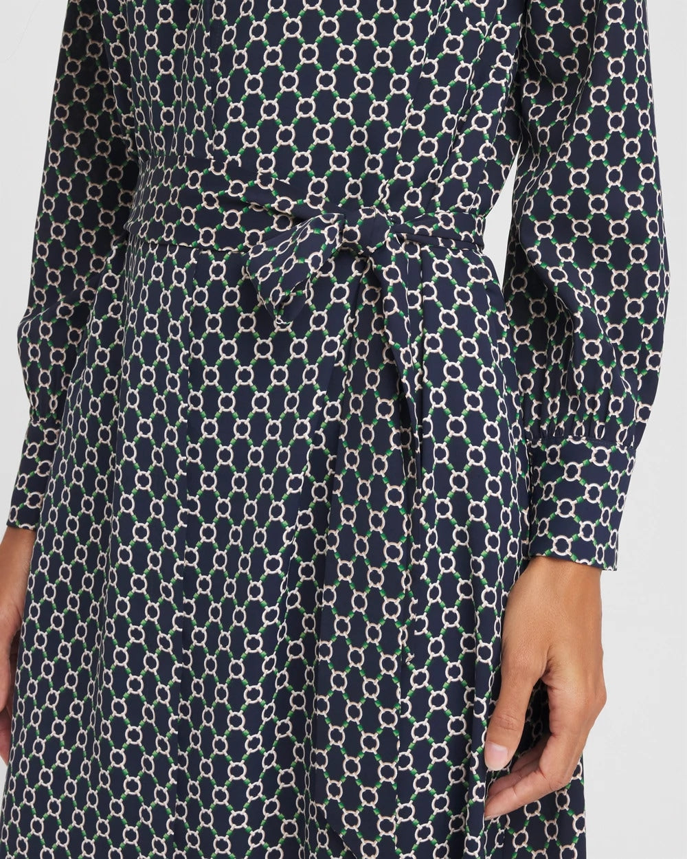 Chico's New - Chain Print Maxi Shirtdress Passport Blue