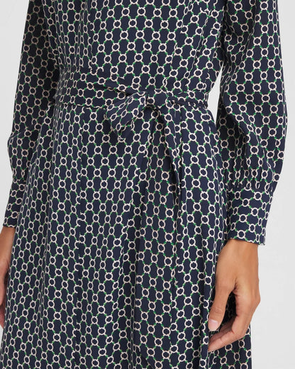 Chico's New - Chain Print Maxi Shirtdress Passport Blue