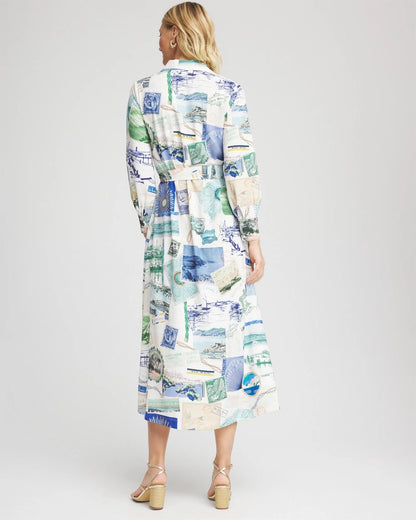 Chico's Trusted - Port Call Maxi Shirtdress Ecru