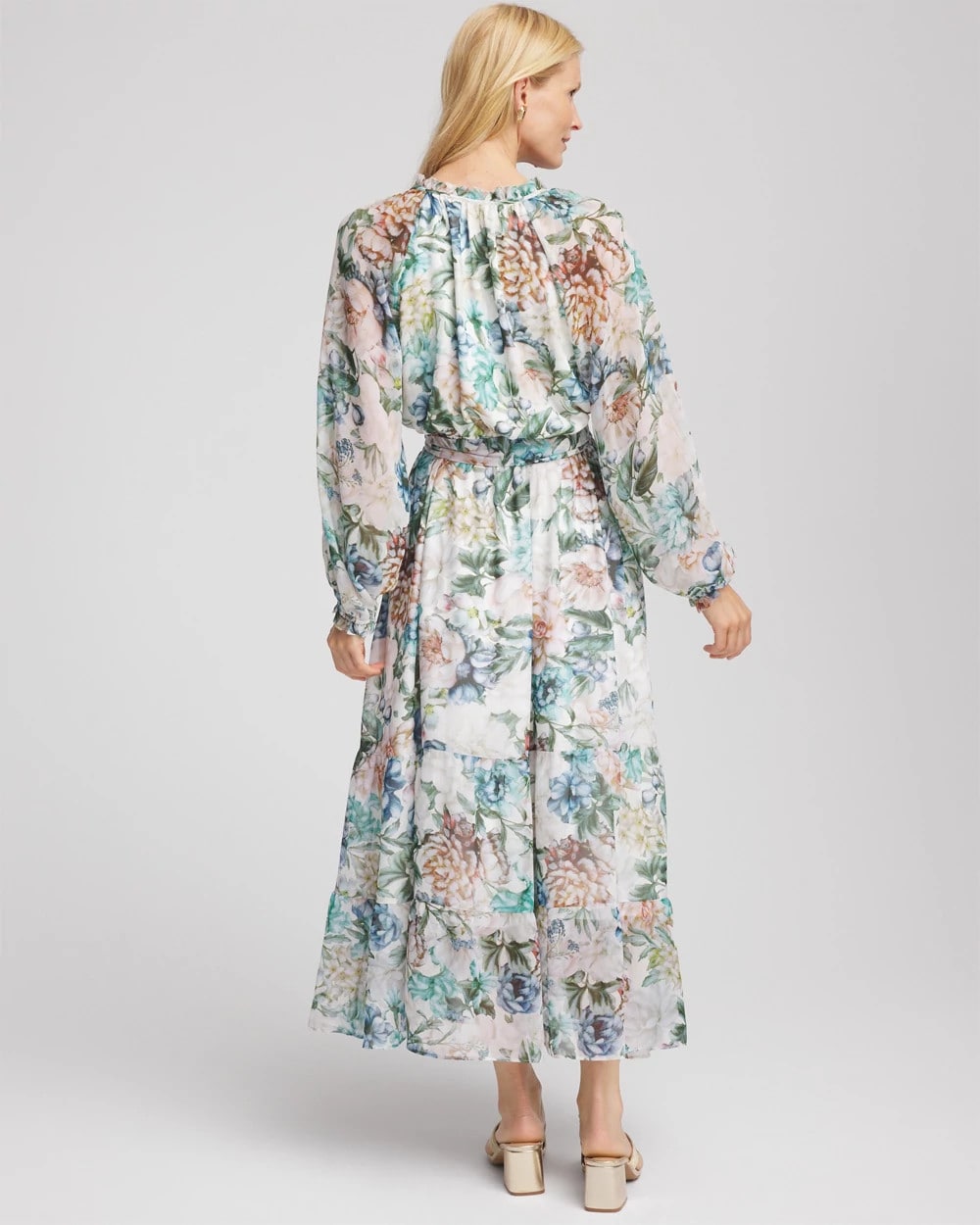 Chico's Recommended - Georgette Tie-Front Maxi Dress Ecru