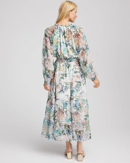 Chico's Recommended - Georgette Tie-Front Maxi Dress Ecru