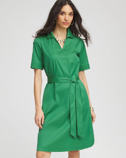 Chico's Popular - Shirttail Hem Popover Dress Jardin Green