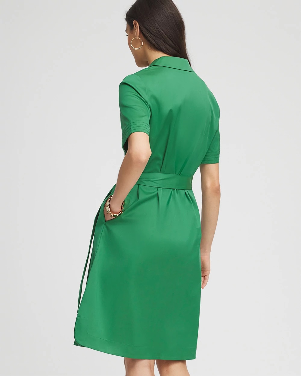 Chico's Popular - Shirttail Hem Popover Dress Jardin Green