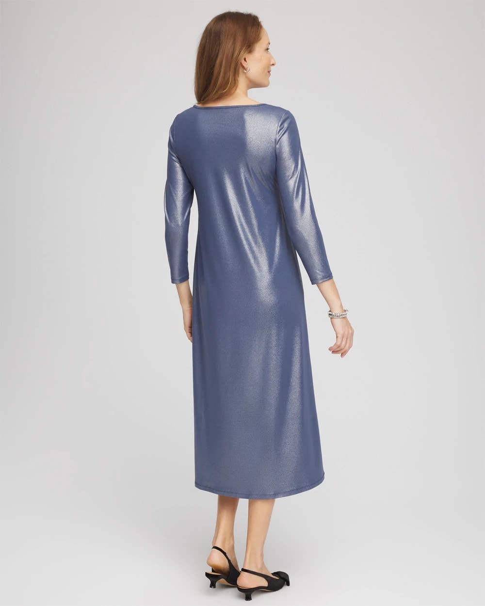 Chico's Premium - Foiled Jersey Knit Maxi Dress Indigo Sky