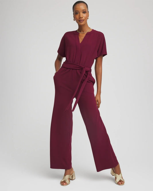 Chico's Recommended - Belted Dolman-Sleeve Jumpsuit Deep Chianti