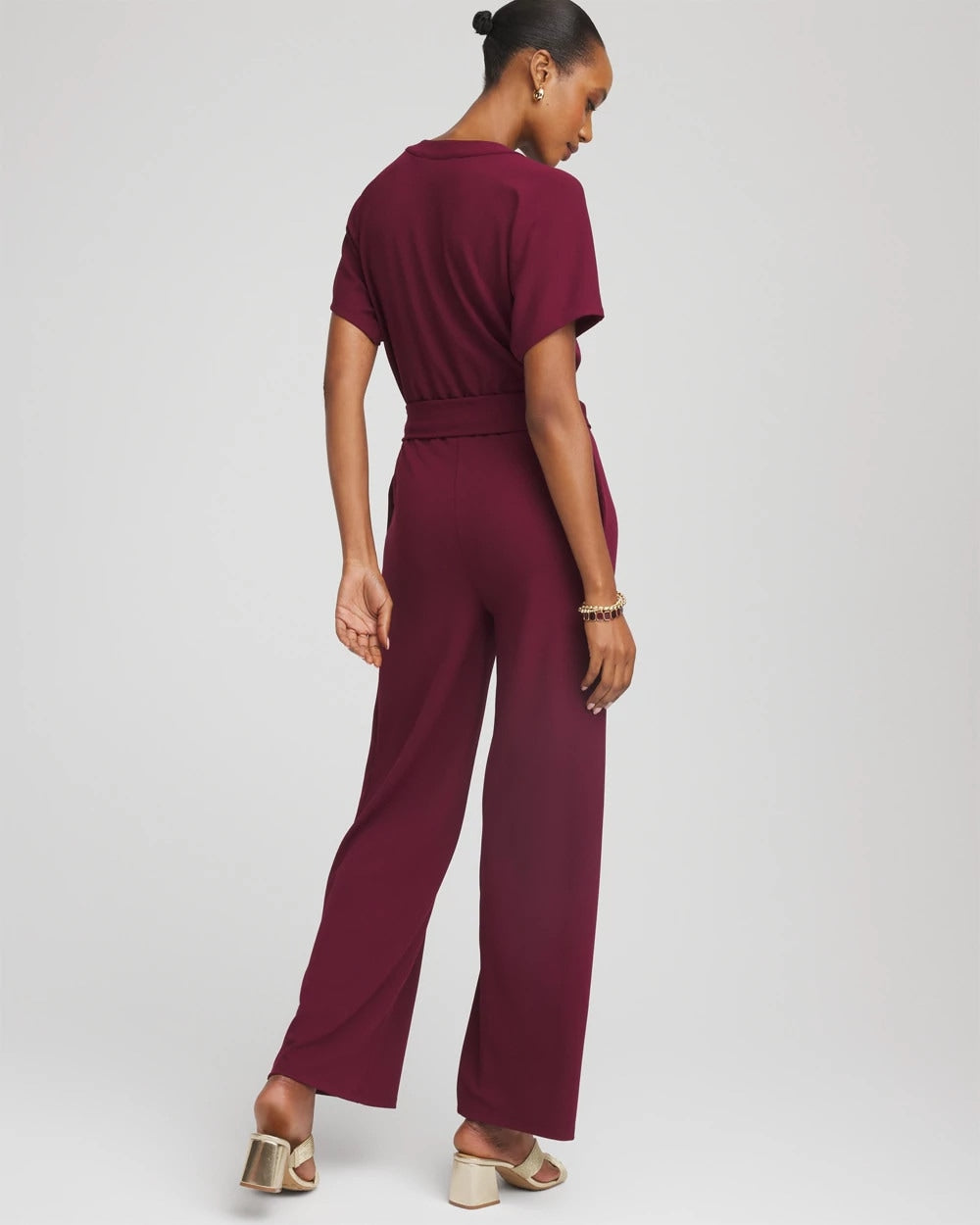 Chico's Recommended - Belted Dolman-Sleeve Jumpsuit Deep Chianti
