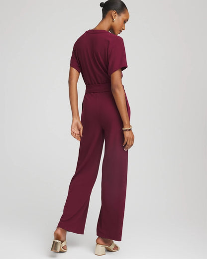 Chico's Recommended - Belted Dolman-Sleeve Jumpsuit Deep Chianti