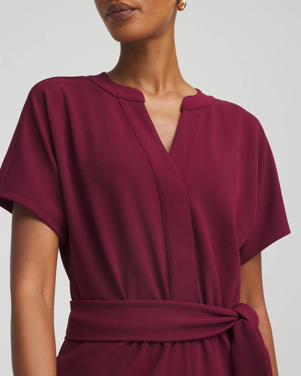 Chico's Recommended - Belted Dolman-Sleeve Jumpsuit Deep Chianti