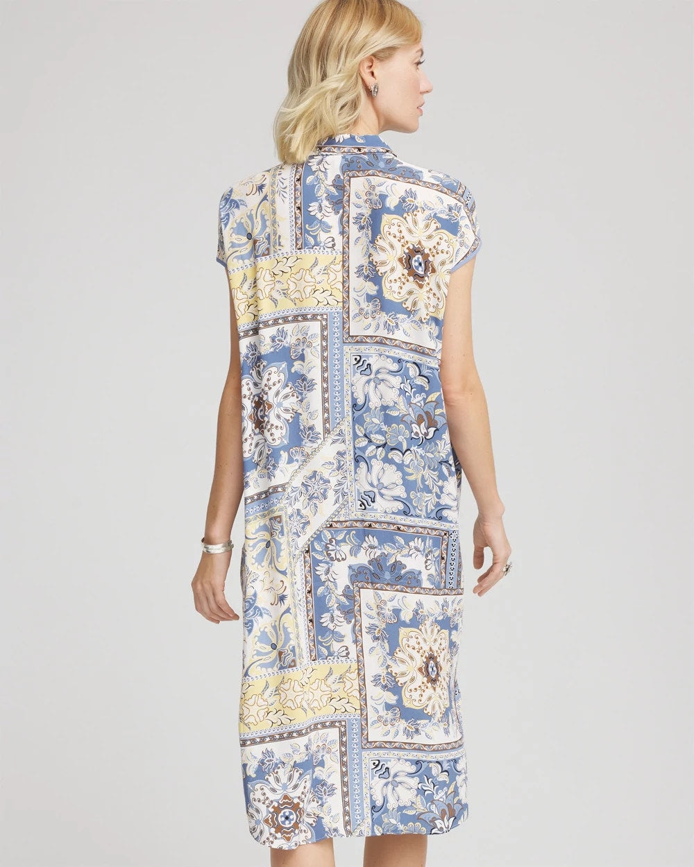 Chico's Recommended - Floral Patchwork Short Shirtdress Ecru