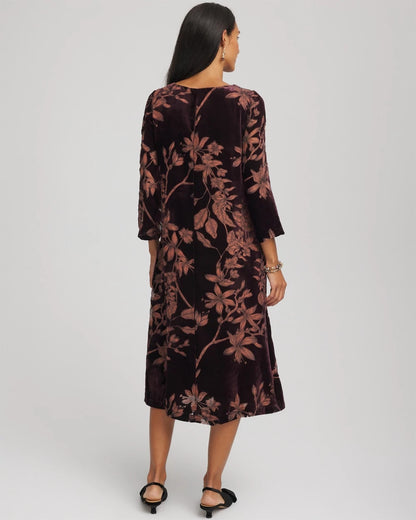 Chico's Best Price - Burnout Velvet Midi Dress Night Bloom