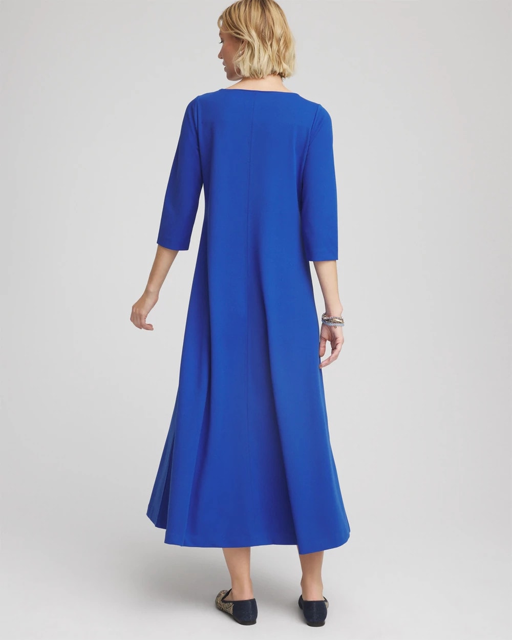 Chico's Best Seller - Seamed Crepe Maxi Dress Cobalt Stone