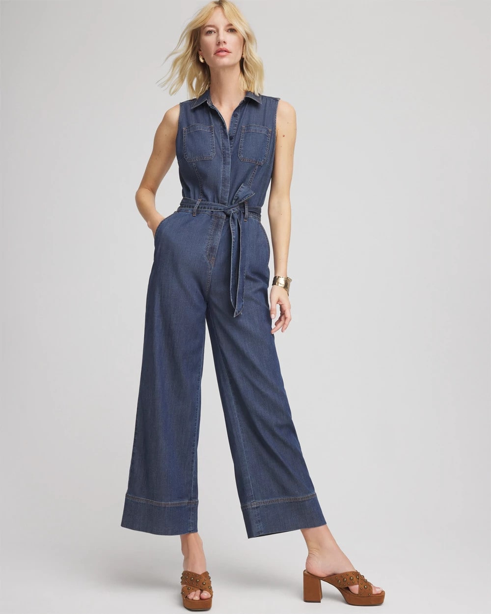 Chico's Smart Buy - Denim Wide-Leg Jumpsuit Biscayne Blue