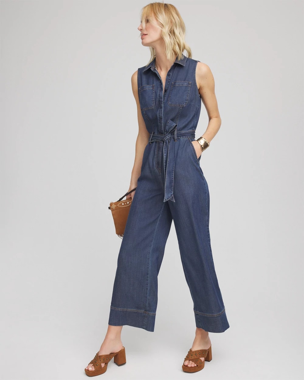 Chico's Smart Buy - Denim Wide-Leg Jumpsuit Biscayne Blue