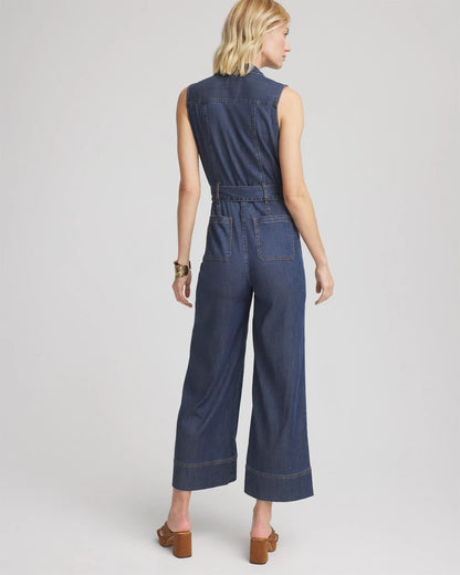 Chico's Smart Buy - Denim Wide-Leg Jumpsuit Biscayne Blue