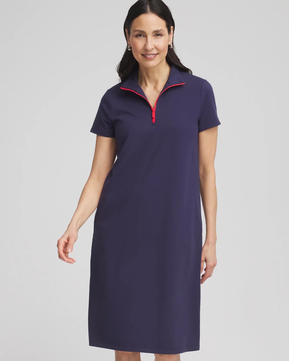 Chico's Best Seller - Zenergy® UPF Half-Zip Dress Passport Blue
