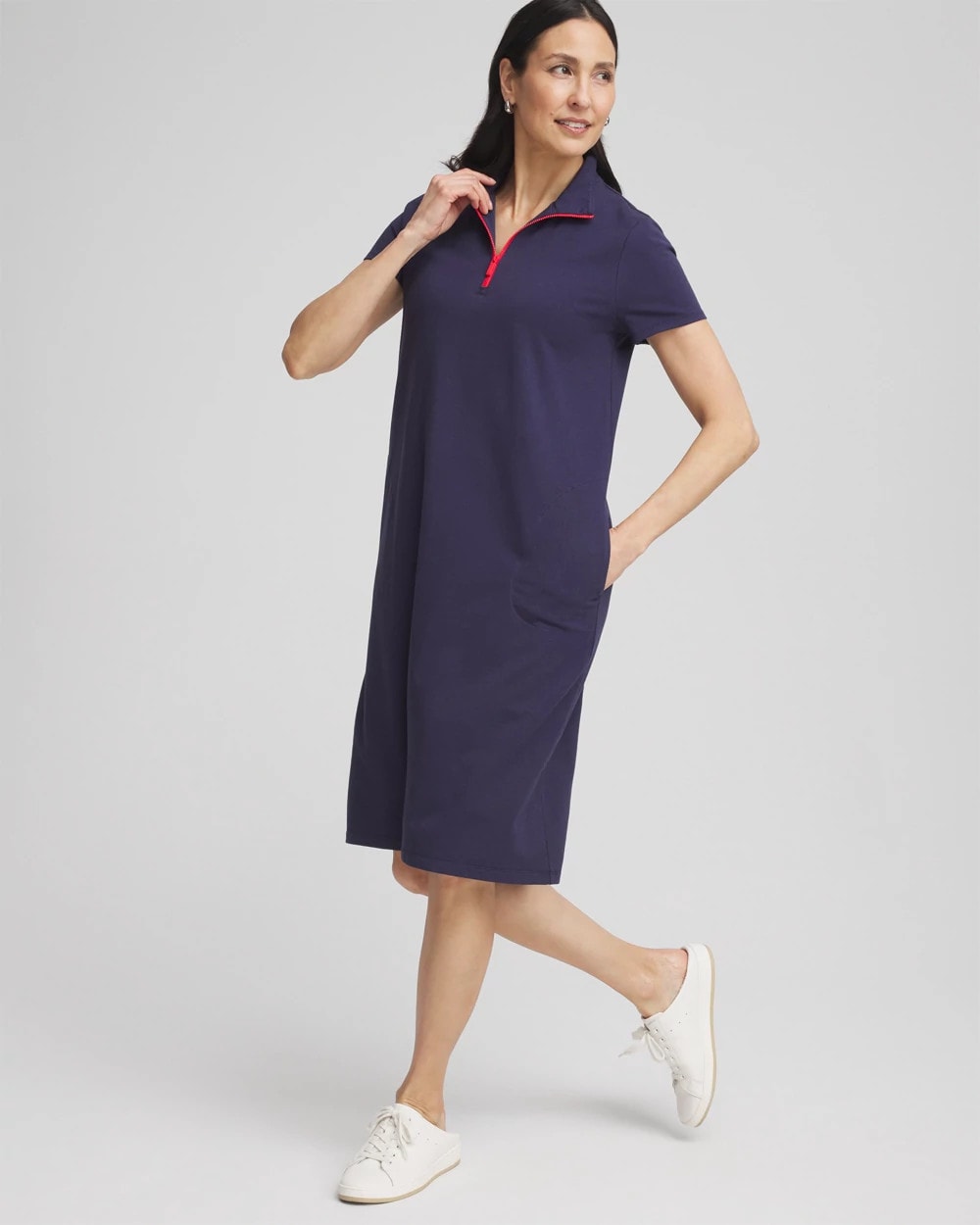Chico's Best Seller - Zenergy® UPF Half-Zip Dress Passport Blue