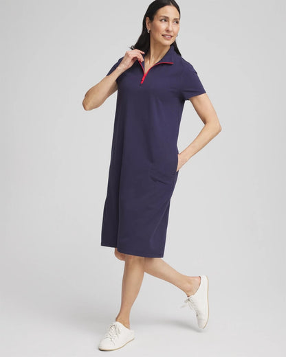 Chico's Best Seller - Zenergy® UPF Half-Zip Dress Passport Blue
