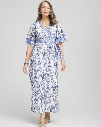 Chico's Value - Surplice Matte Satin Maxi Dress Alabaster
