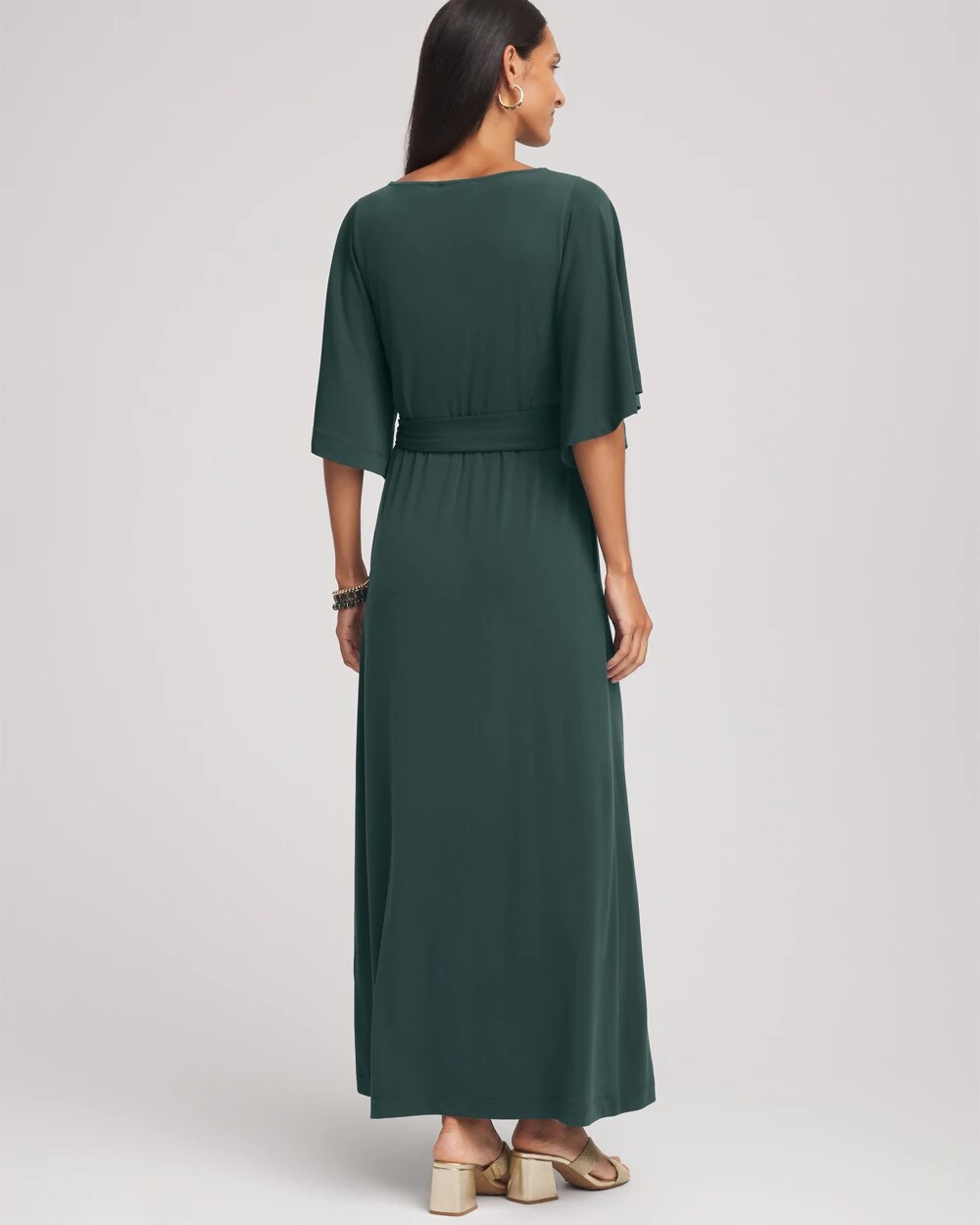 Chico's Best Price - Belted Flutter-Sleeve Maxi Dress Darkest Spruce