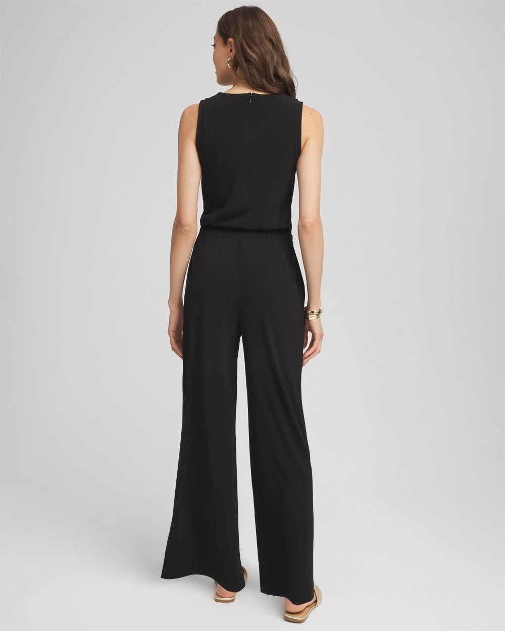Chico's Special Offer - Travelers™ Jersey Knit Chain-Trim Jumpsuit Black