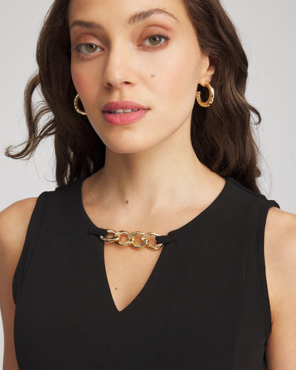 Chico's Special Offer - Travelers™ Jersey Knit Chain-Trim Jumpsuit Black