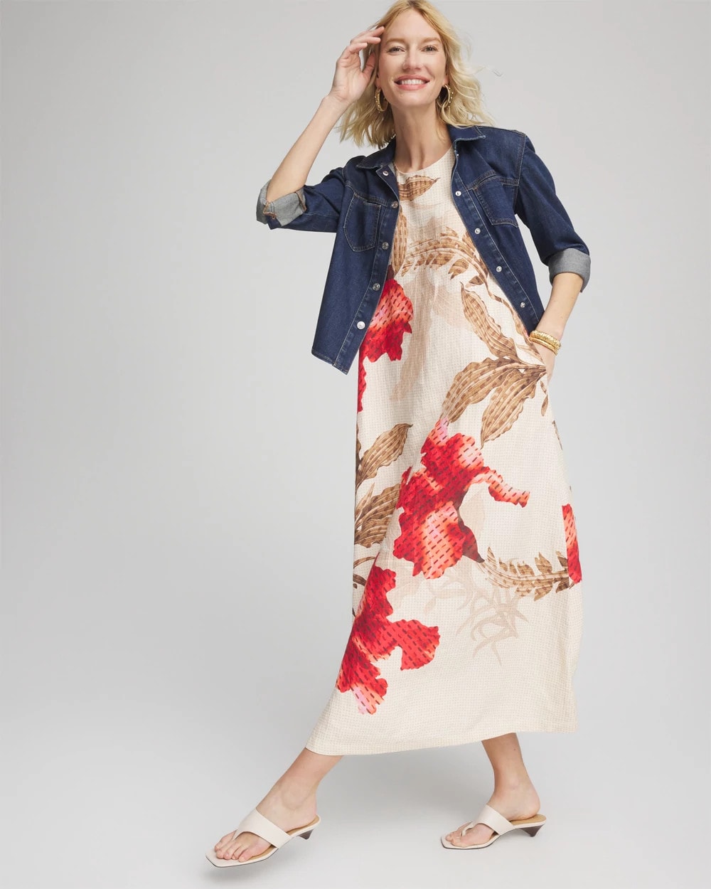 Chico's Best Seller - Floral Tank Linen Maxi Dress Multi