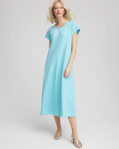 Chico's Deals - Short-Sleeved Maxi Dress Paradiso Blue