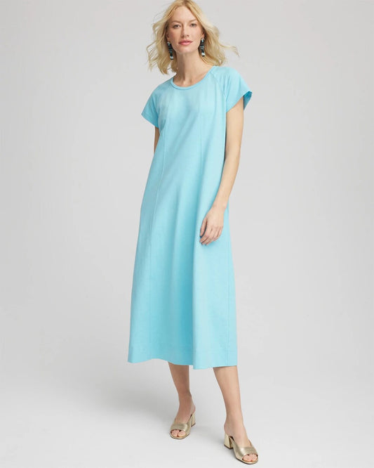 Chico's Deals - Short-Sleeved Maxi Dress Paradiso Blue