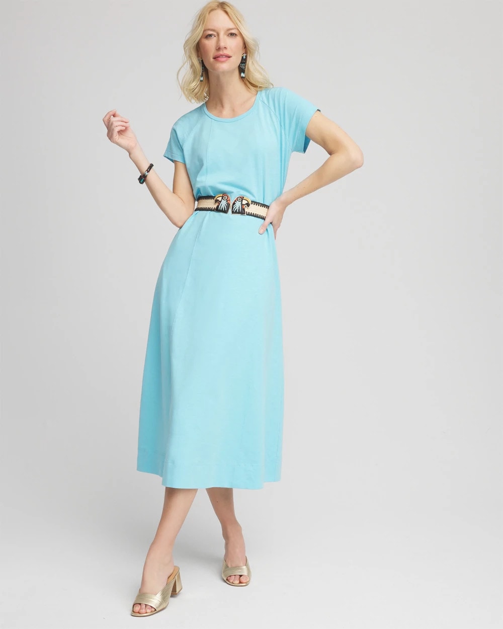 Chico's Deals - Short-Sleeved Maxi Dress Paradiso Blue