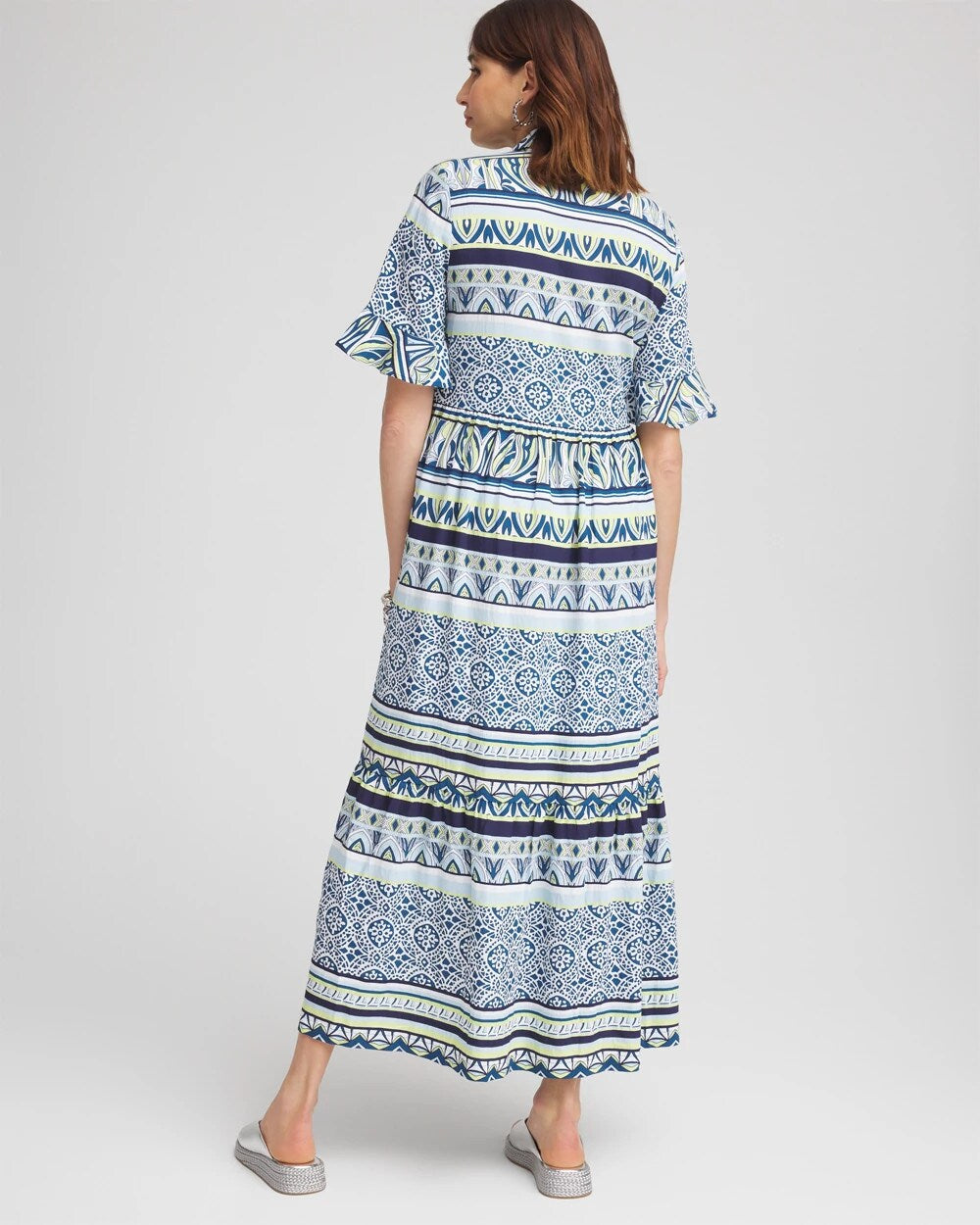 Chico's Great Value - Flutter-Sleeved Maxi Dress Seaport Blue