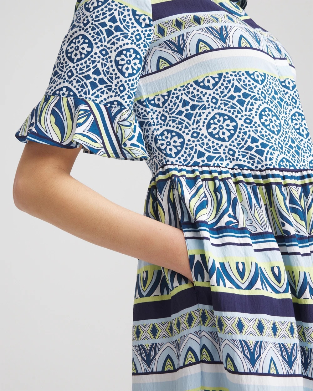 Chico's Great Value - Flutter-Sleeved Maxi Dress Seaport Blue