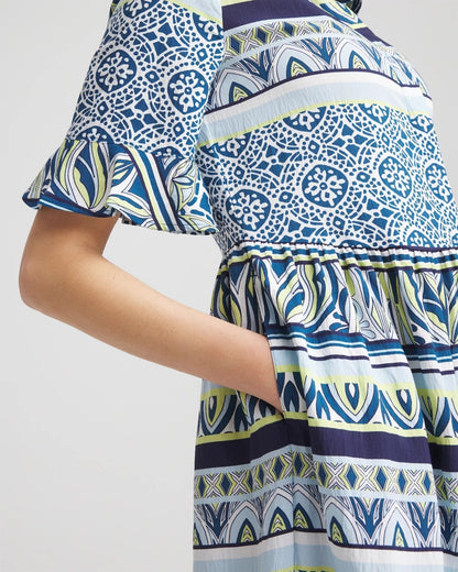 Chico's Great Value - Flutter-Sleeved Maxi Dress Seaport Blue