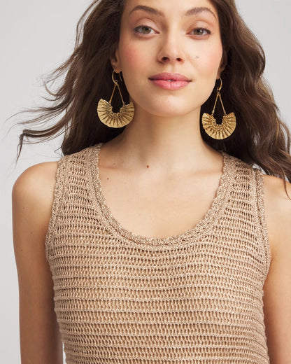 Chico's Hot Sale - Crochet-Knit Sequins Tank Dress Cafe Aroma