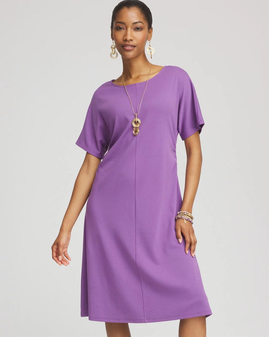 Chico's Premium - Fit and Flare Cinched Waist Dress Plum Shade