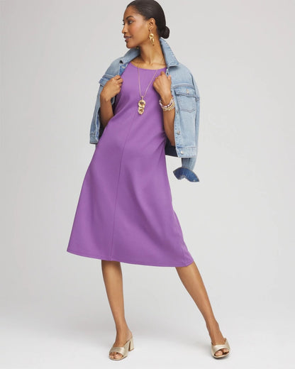 Chico's Premium - Fit and Flare Cinched Waist Dress Plum Shade
