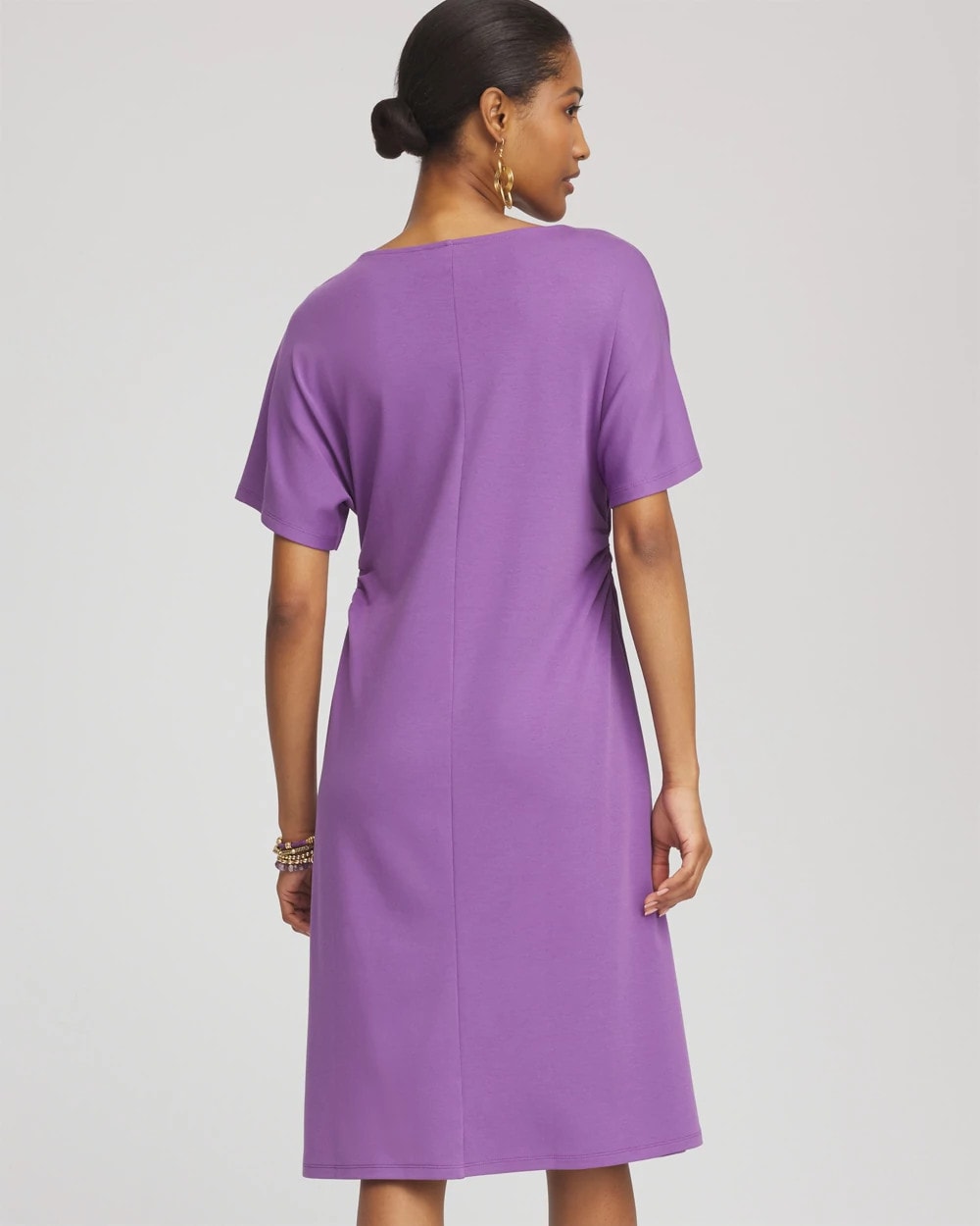 Chico's Premium - Fit and Flare Cinched Waist Dress Plum Shade