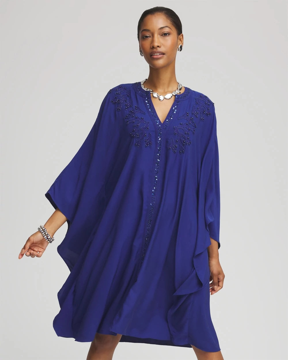Chico's Featured - Embellished Kaftan Dress Blue Casa