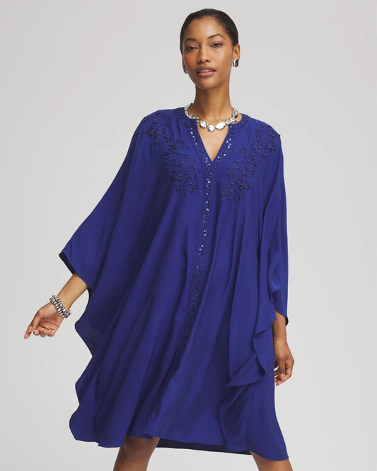 Chico's Featured - Embellished Kaftan Dress Blue Casa