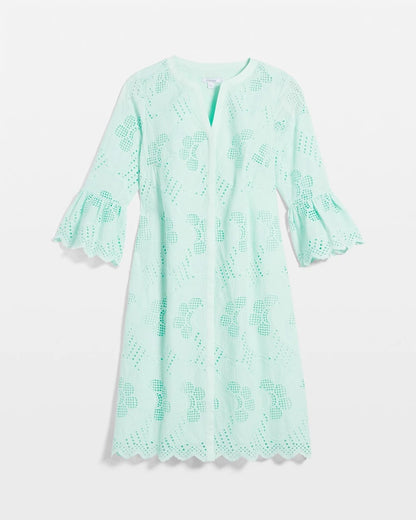 Chico's Great Value - Eyelet Cotton Voile Dress Teal Waters