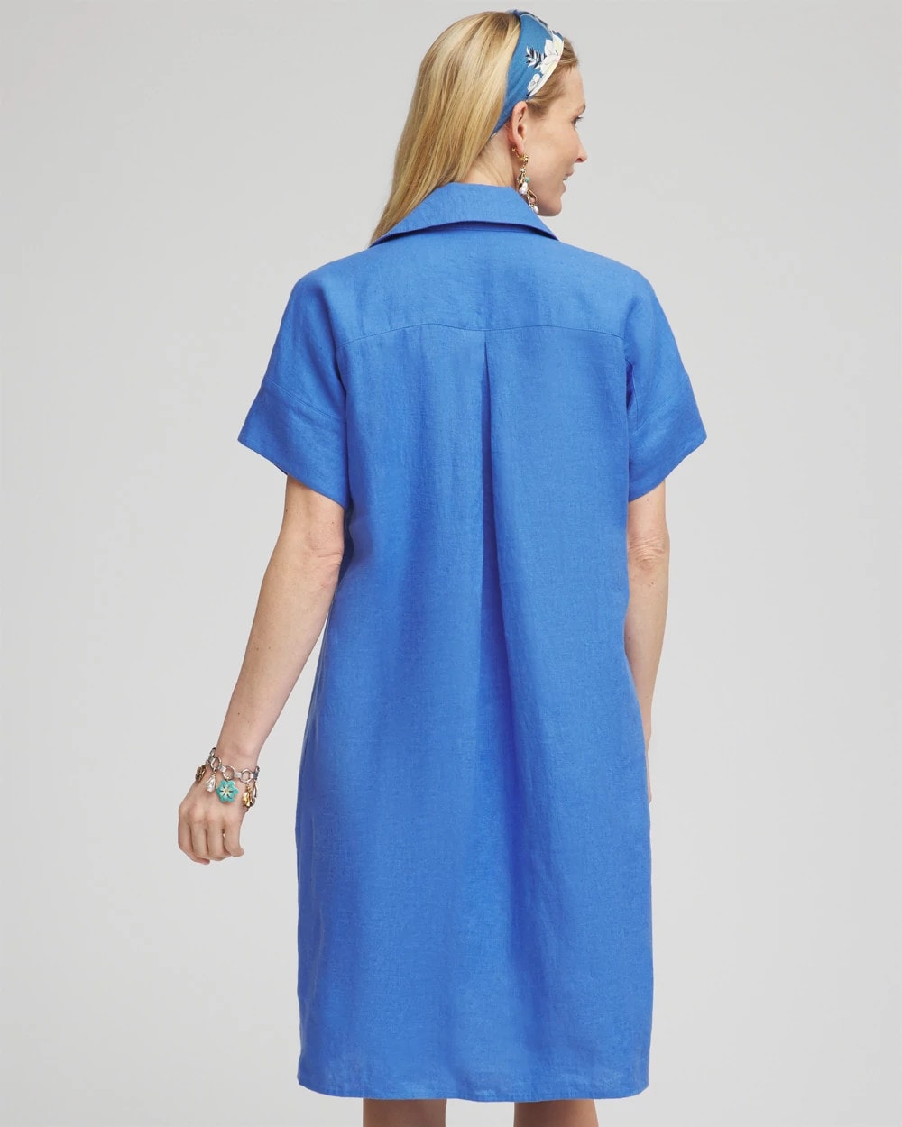 Chico's Smart Buy - High-low Linen Shirtdress Blue Pearl
