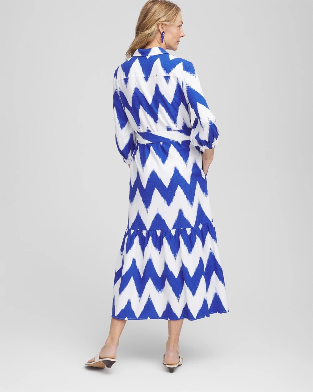 Chico's Best Seller - Chevron Striped Shirtdress Alabaster
