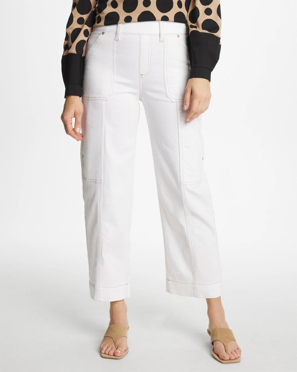 Chico's Essential - Utility Wide Pull-On Crop Jeans Alabaster