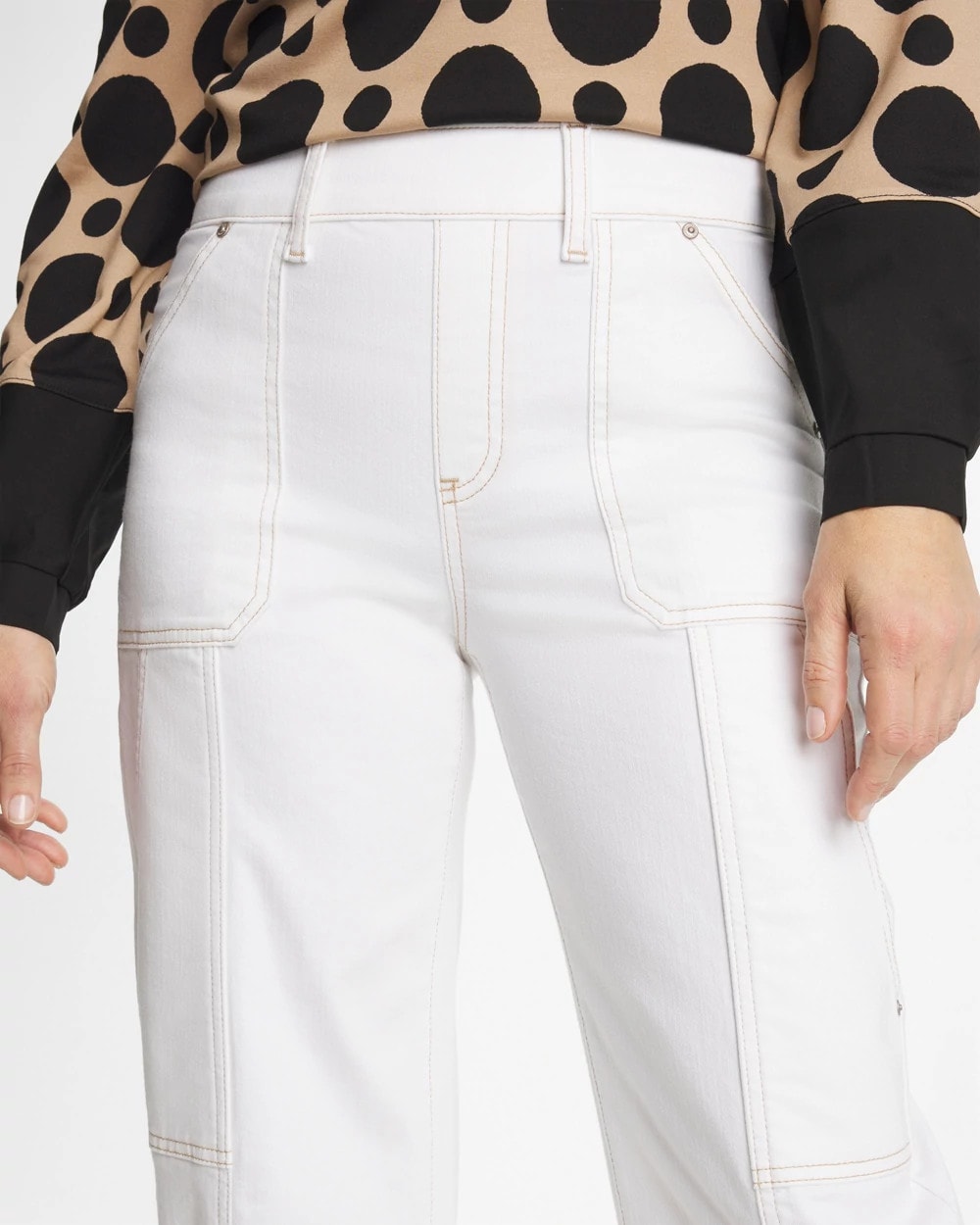 Chico's Essential - Utility Wide Pull-On Crop Jeans Alabaster