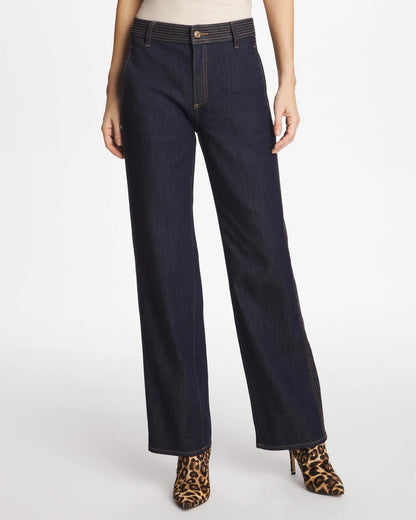 Chico's Value - Trapunto Wide-Leg High-Rise Jeans Cedar Rinse