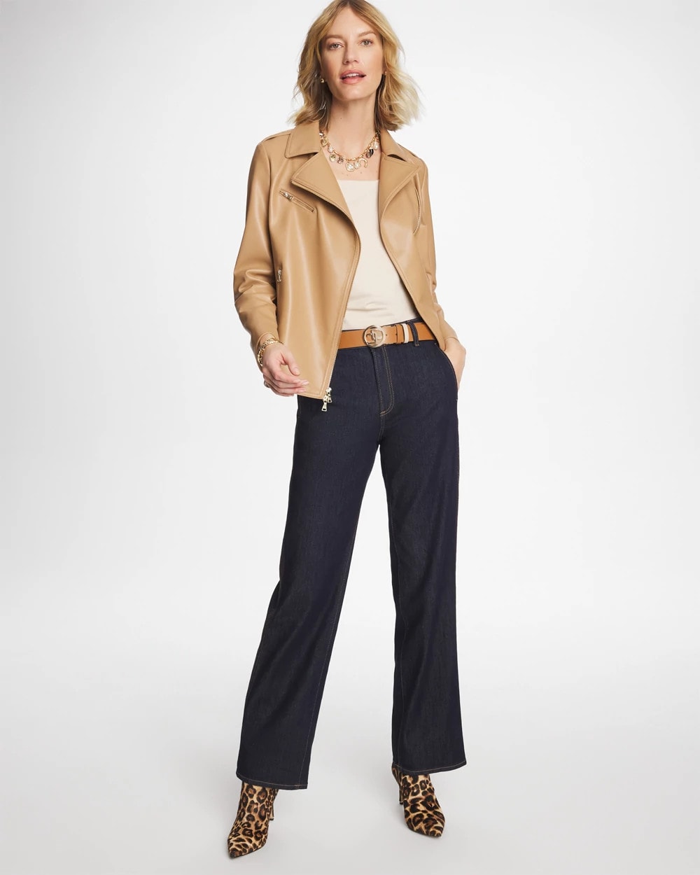 Chico's Value - Trapunto Wide-Leg High-Rise Jeans Cedar Rinse