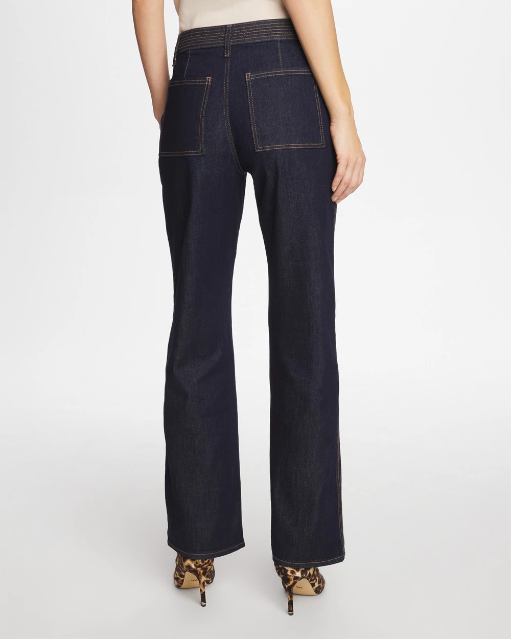 Chico's Value - Trapunto Wide-Leg High-Rise Jeans Cedar Rinse