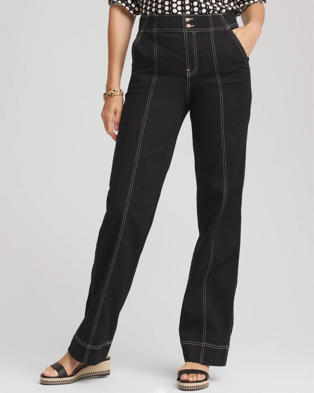 Chico's Great Value - Pull-On Wide-Leg Jeans Black