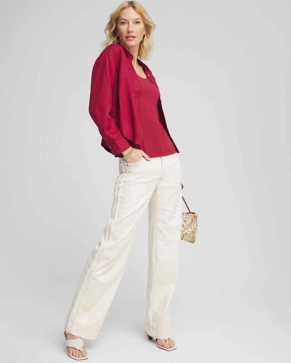 Chico's Best Price - Sea Salt High-Rise Frayed Jeans Natural Seeded
