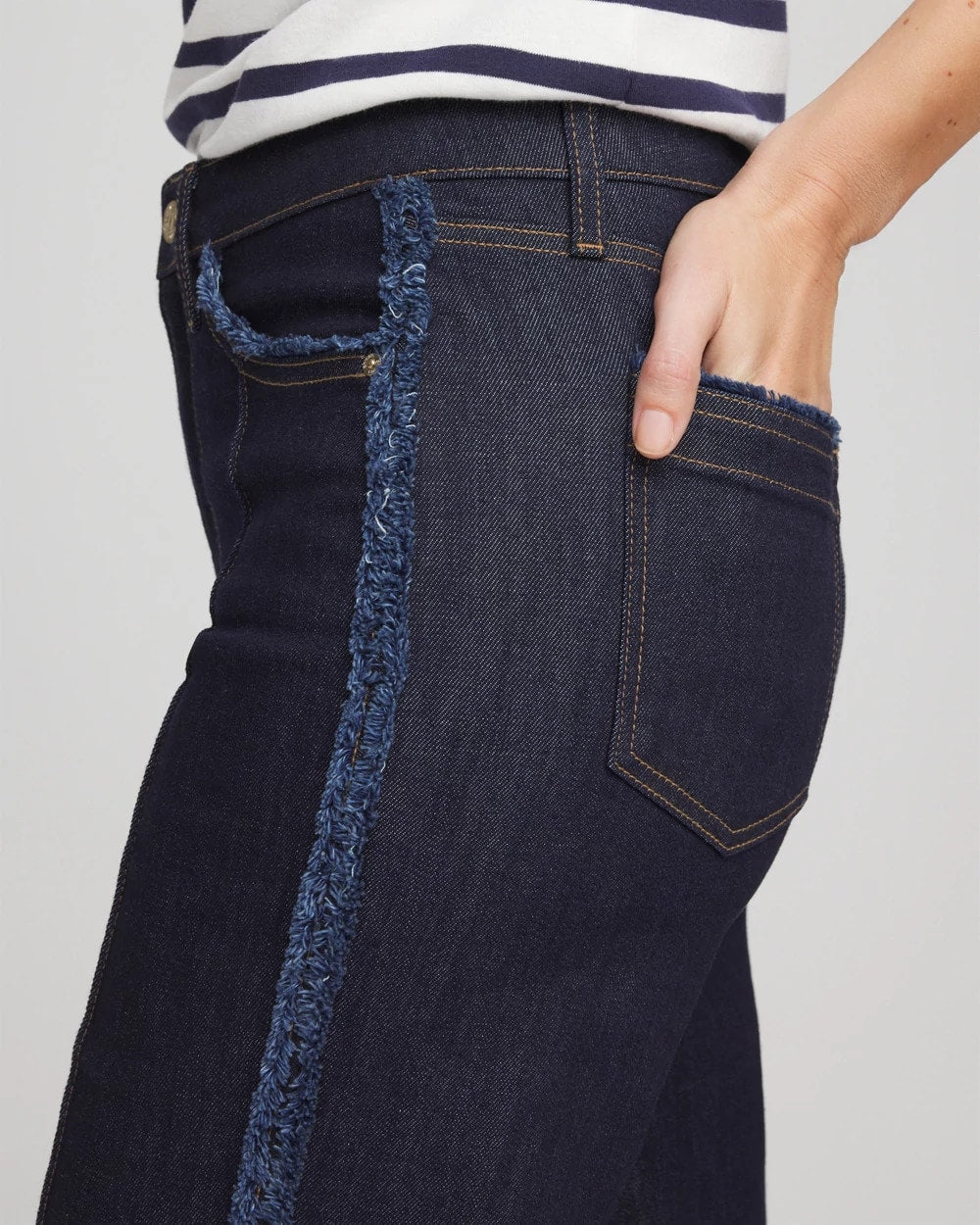 Chico's Deals - Frayed High-Rise Wide-Leg Jeans Cedar Rinse