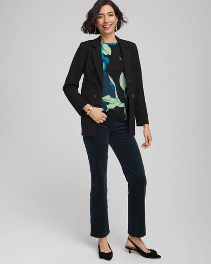 Chico's Premium - Velveteen Pull-On Flared Jeans Teal Shadow